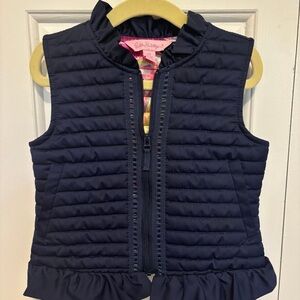 Girls Lilly Pulitzer Navy Quilted Vest